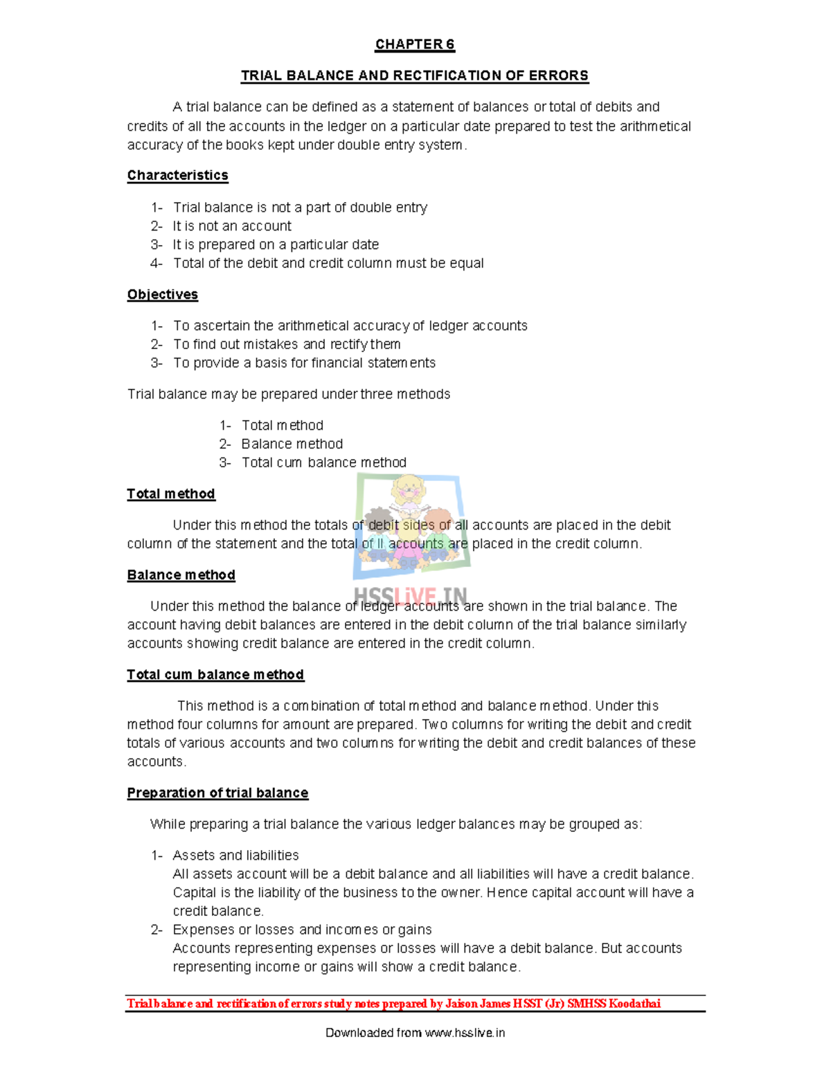 Hsslive-class-11-accountancy-Chapter 6- Trial Balance And Rectification ...