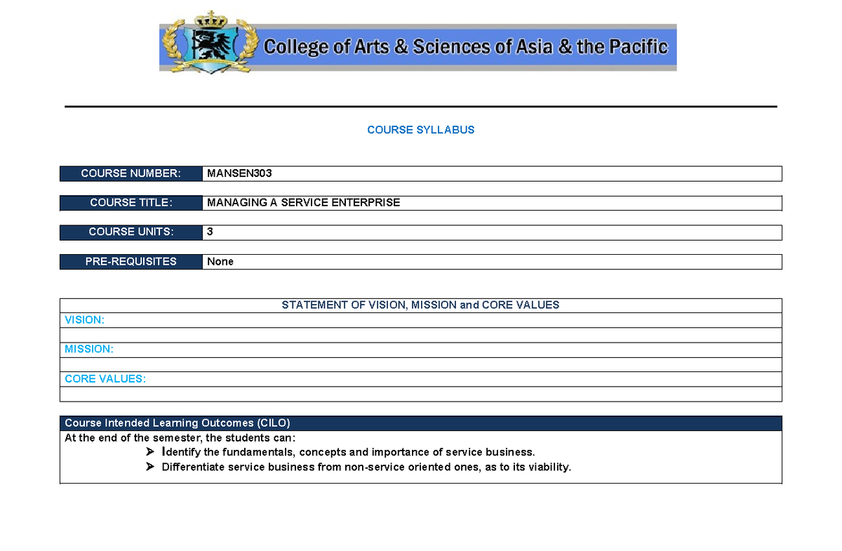 MSE syllabus - we need additional references for our topic - COURSE ...