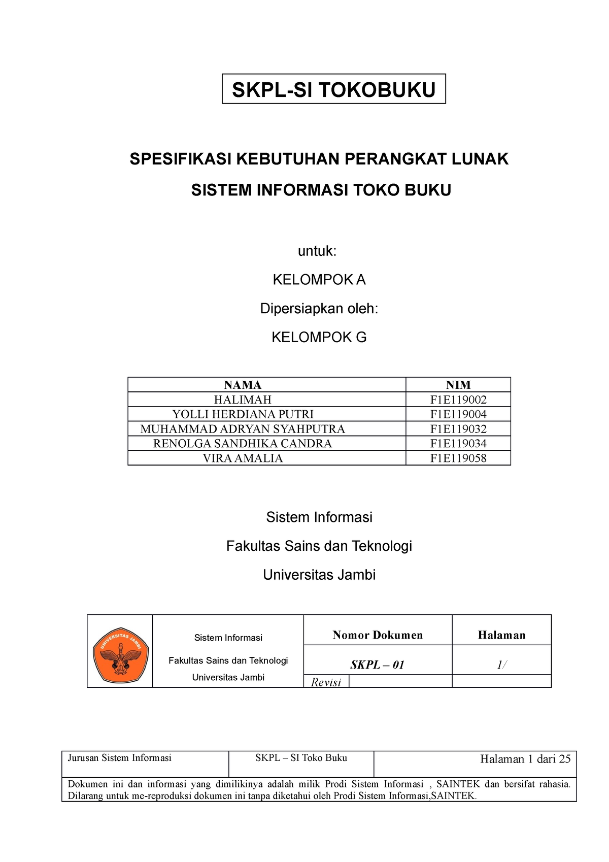 Skpl Toko Buku Online Spesifikasi Kebutuhan Perangkat Lunak Sistem Informasi Toko Buku Untuk 8751