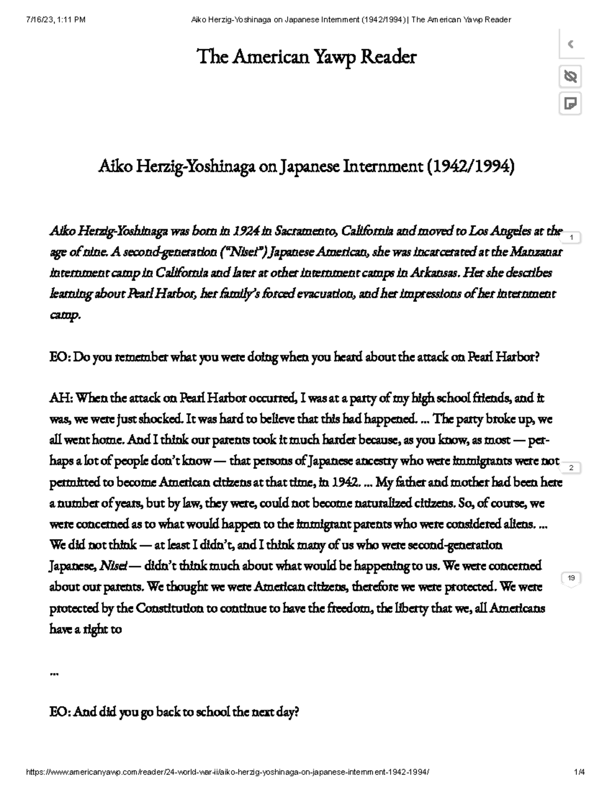 Aiko HerzigYoshinaga on Japanese Internment (1942 1994) The American