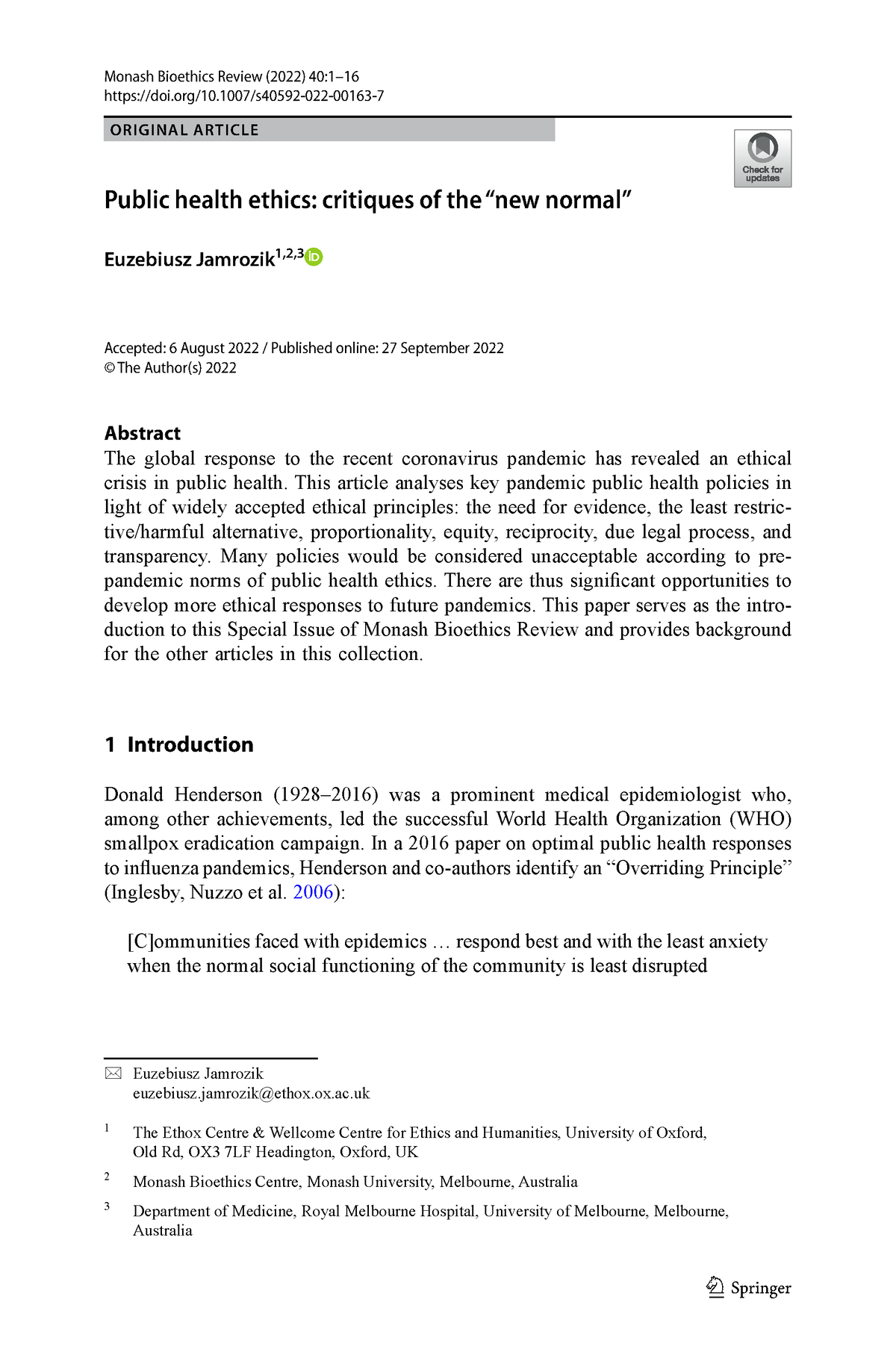 Public Health Ethics Critiques Of The New Normal ORIGINAL ARTICLE   Thumb 1200 1819 