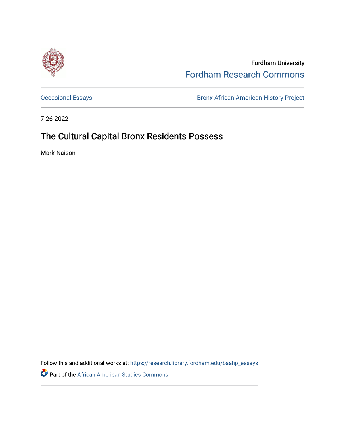 bronx culture research paper