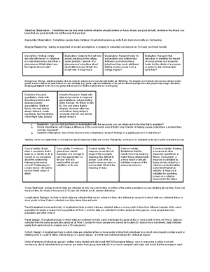 Final Exam Review Sheet - SOCI 2650 Research Methods Fall 2022– Final ...