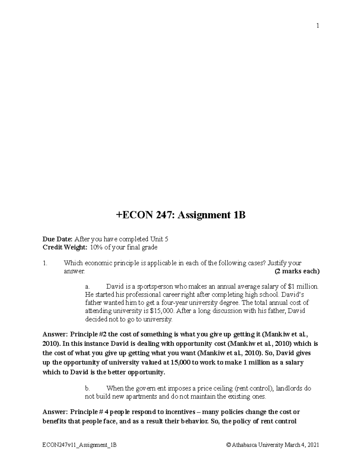 ECON247v11 Assignment 1B Mar2021 - +ECON 247: Assignment 1B Due Date ...