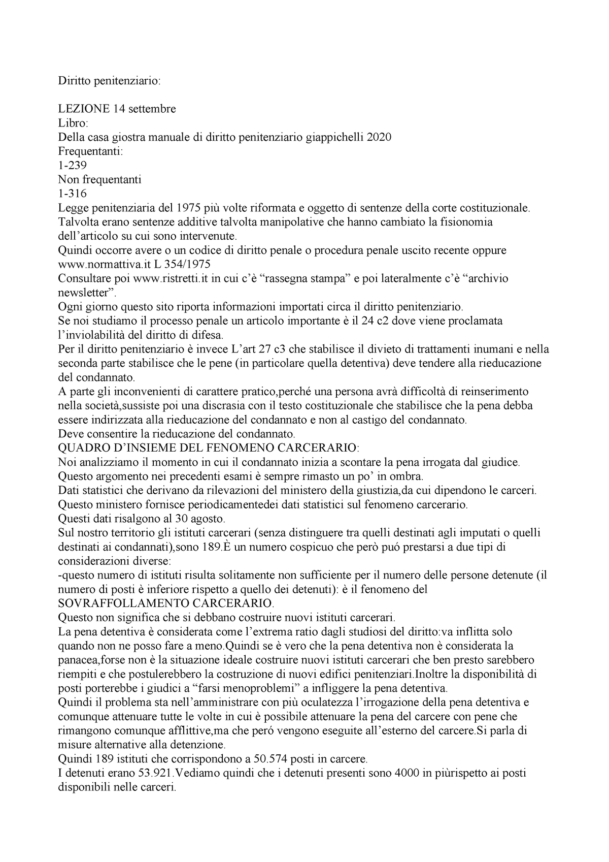 Diritto Penitenziario Dellacasa - Diritto Penitenziario: LEZIONE 14 ...