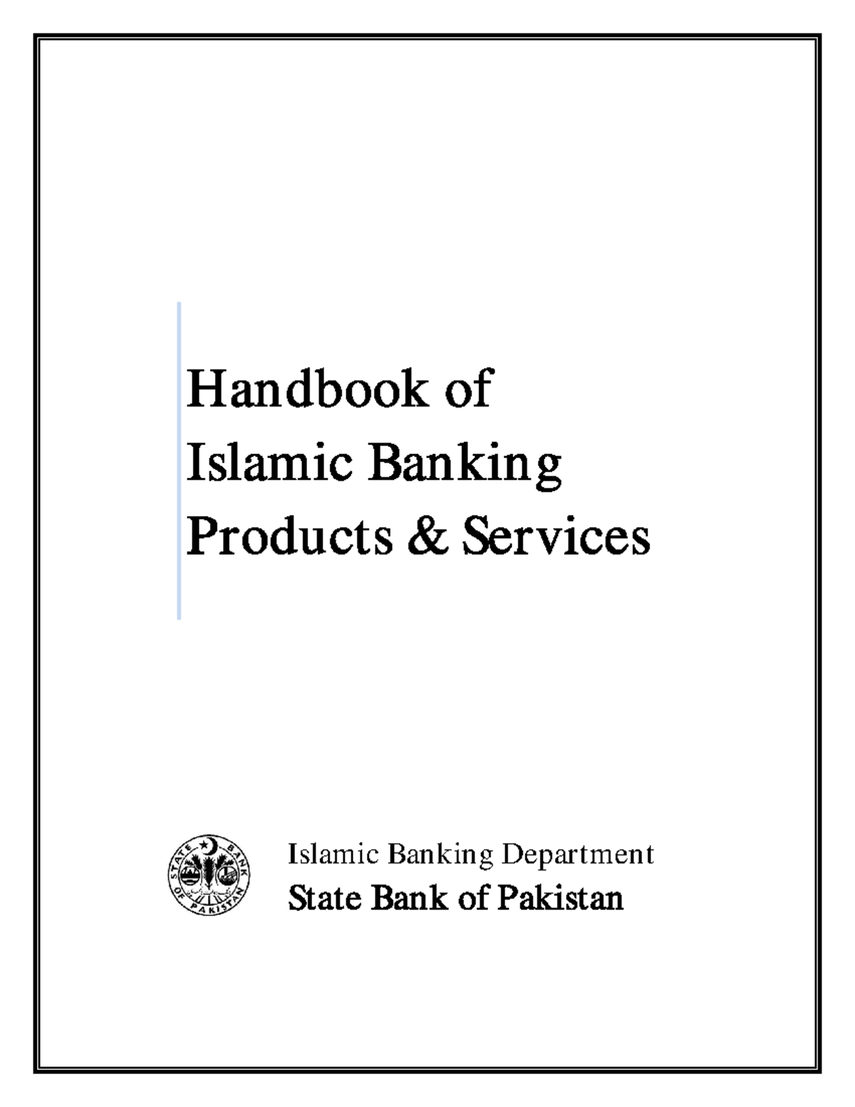 Handbook state bank of pakistan - Handbook of Islamic Banking Products ...