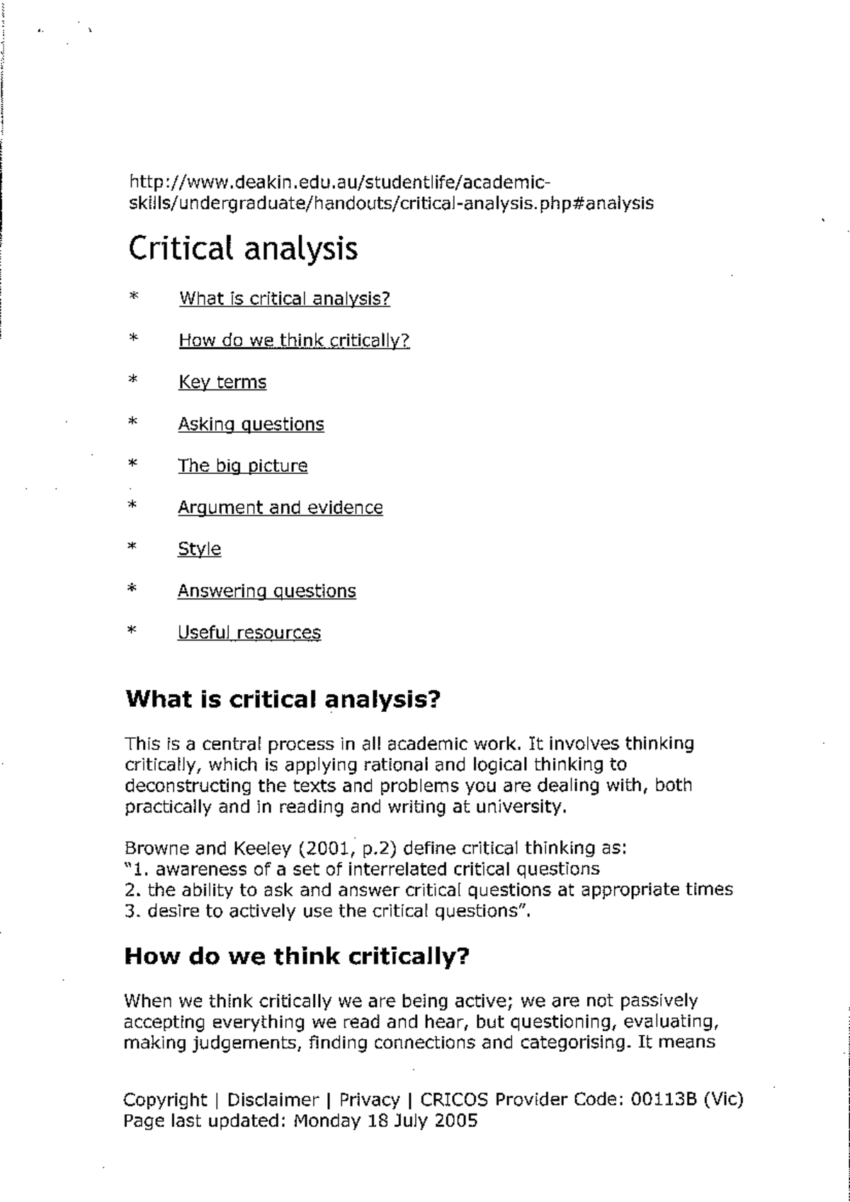 Critical analysis pdf - Psych 1104 - MQ - Studocu