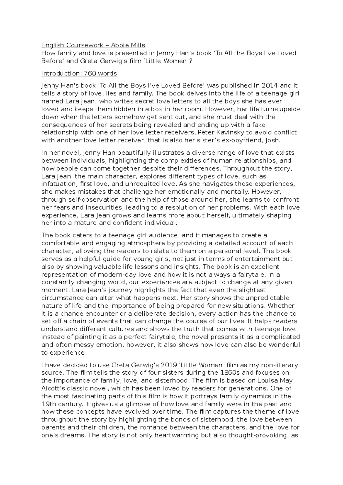 English coursework - final - English Coursework – Abbie Mills How ...
