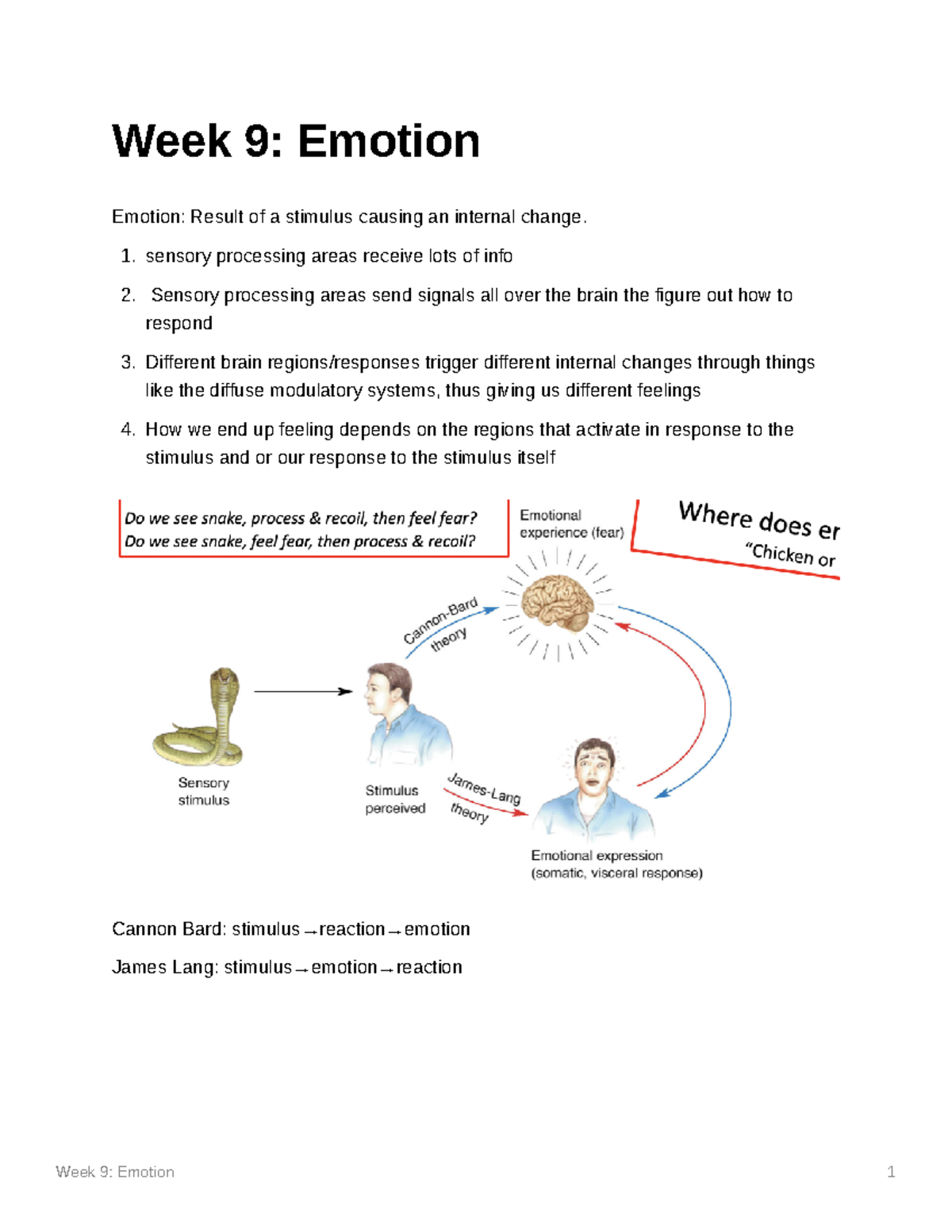 Week 9 Emotion - Professor Tres Bodet - Week 9: Emotion Emotion: Result ...