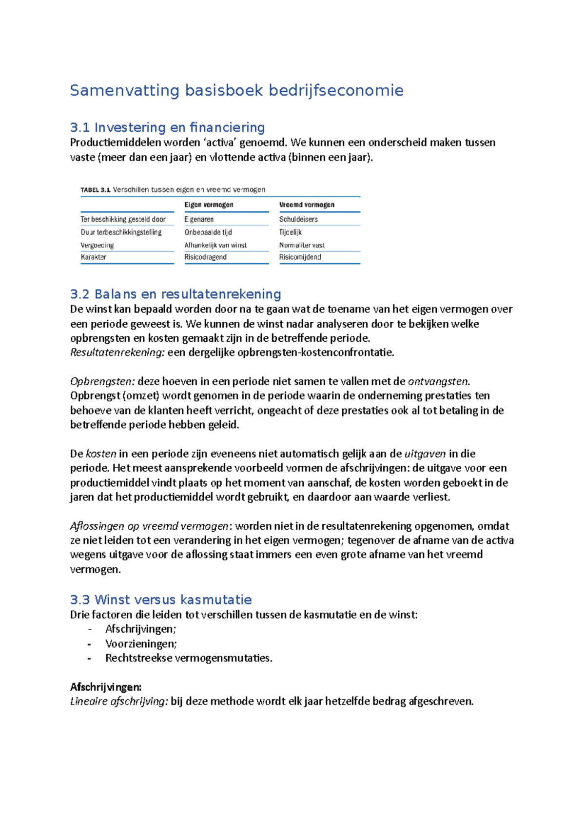 Samenvatting Basisboek Bedrijfseconomie - Logistiek En Economie ...