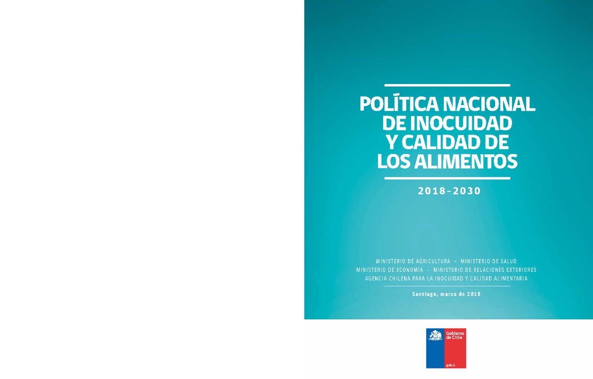 Manual Politica De La Inocuidad - 1 - POLITICA NACIONAL DE INOCUIDAD V ...