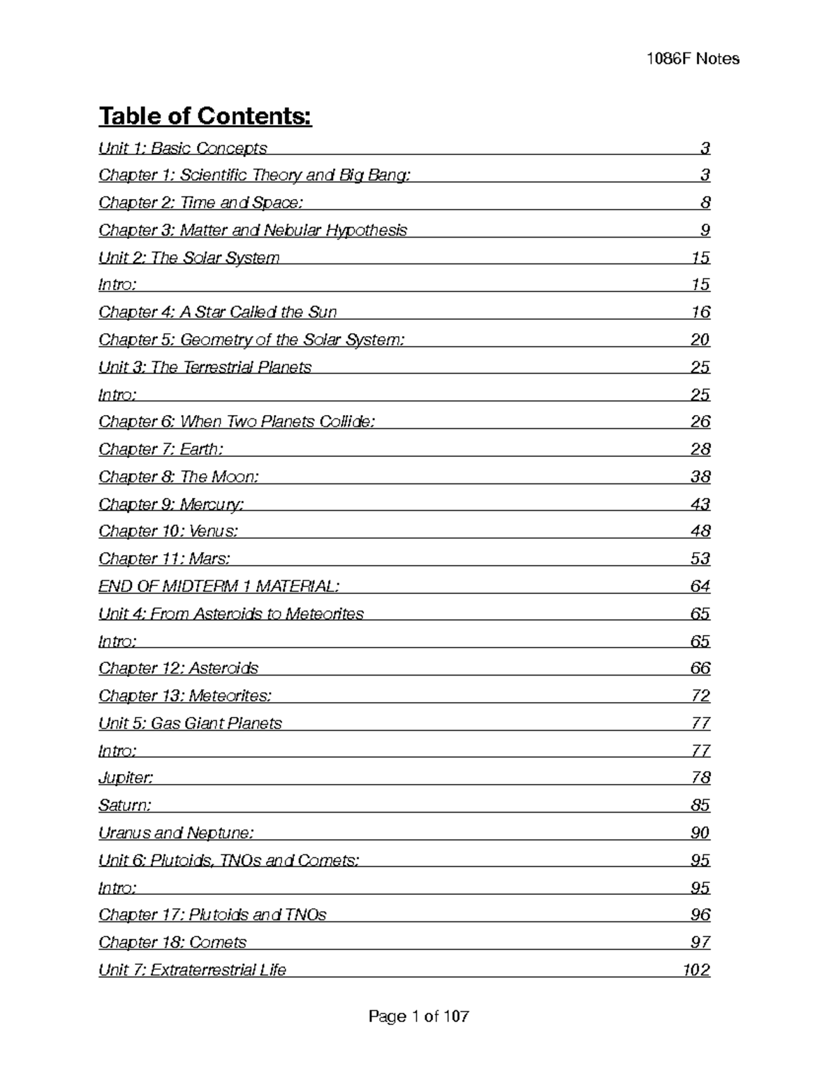 1086F Notes - Table of Contents: Unit 1: Basic Concepts Chapter 1 ...