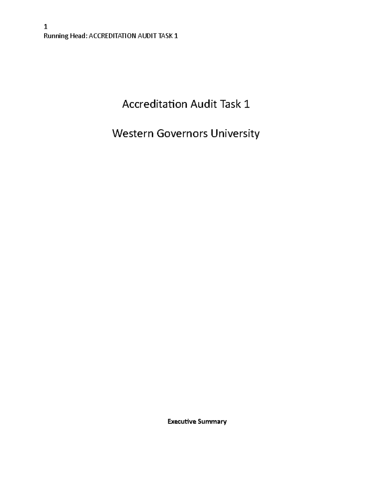 Accreditation Audit- Task 1 - AFT 2 - WGU - Studocu