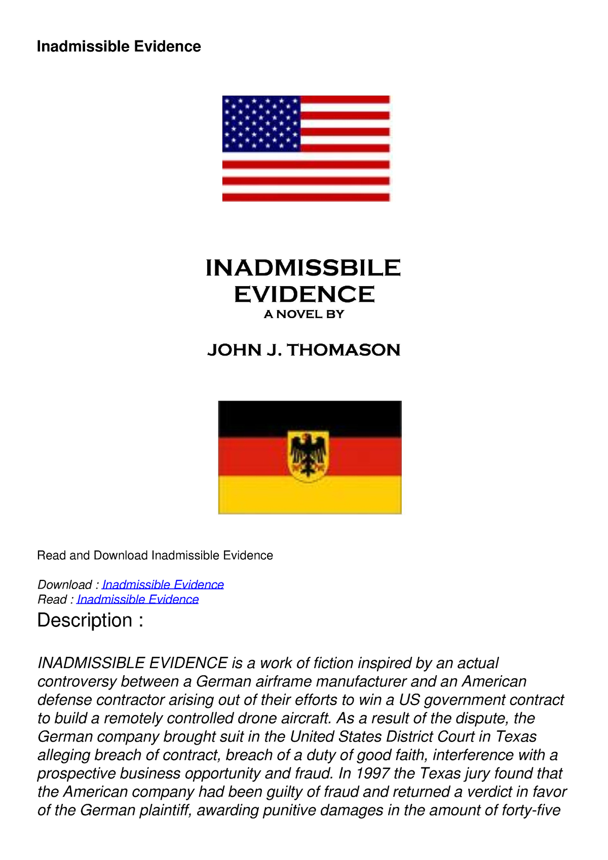 Pdf Inadmissible Evidence DOWNLOAD - Inadmissible Evidence Read and ...