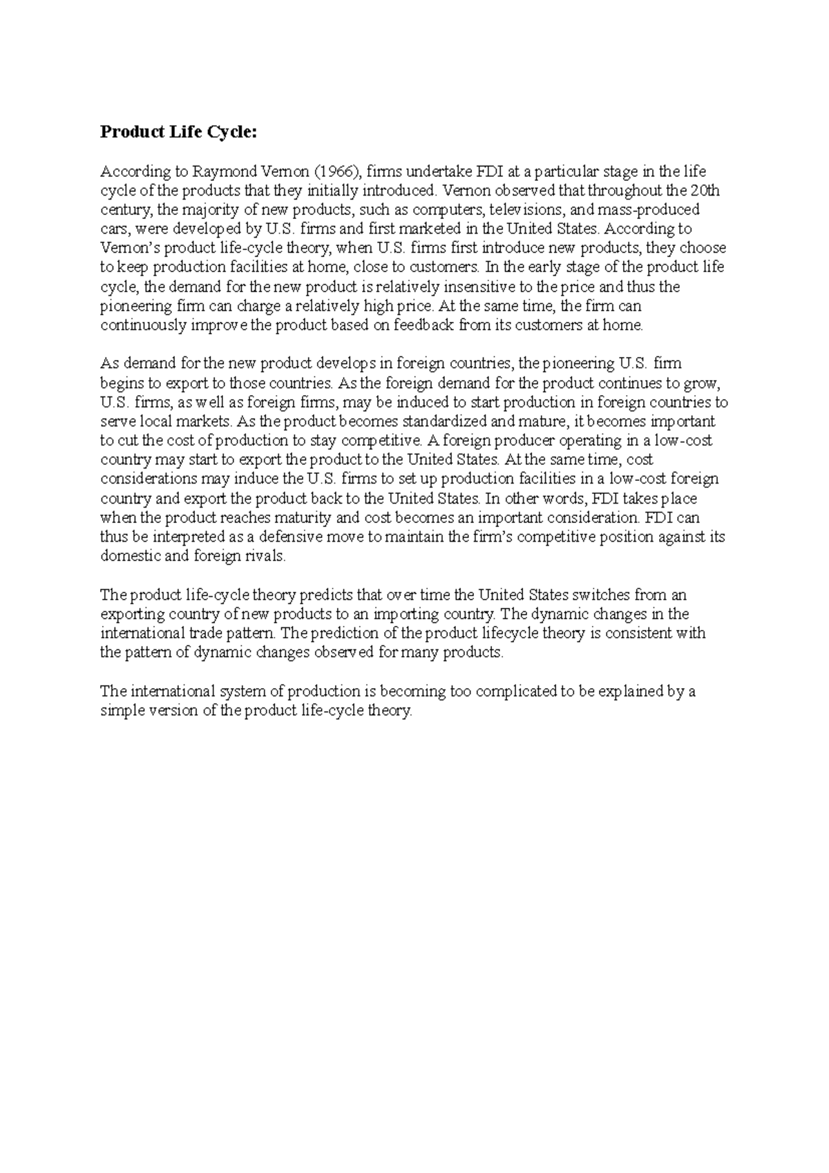 Product Life Cycle Summary of the book Product Life Cycle