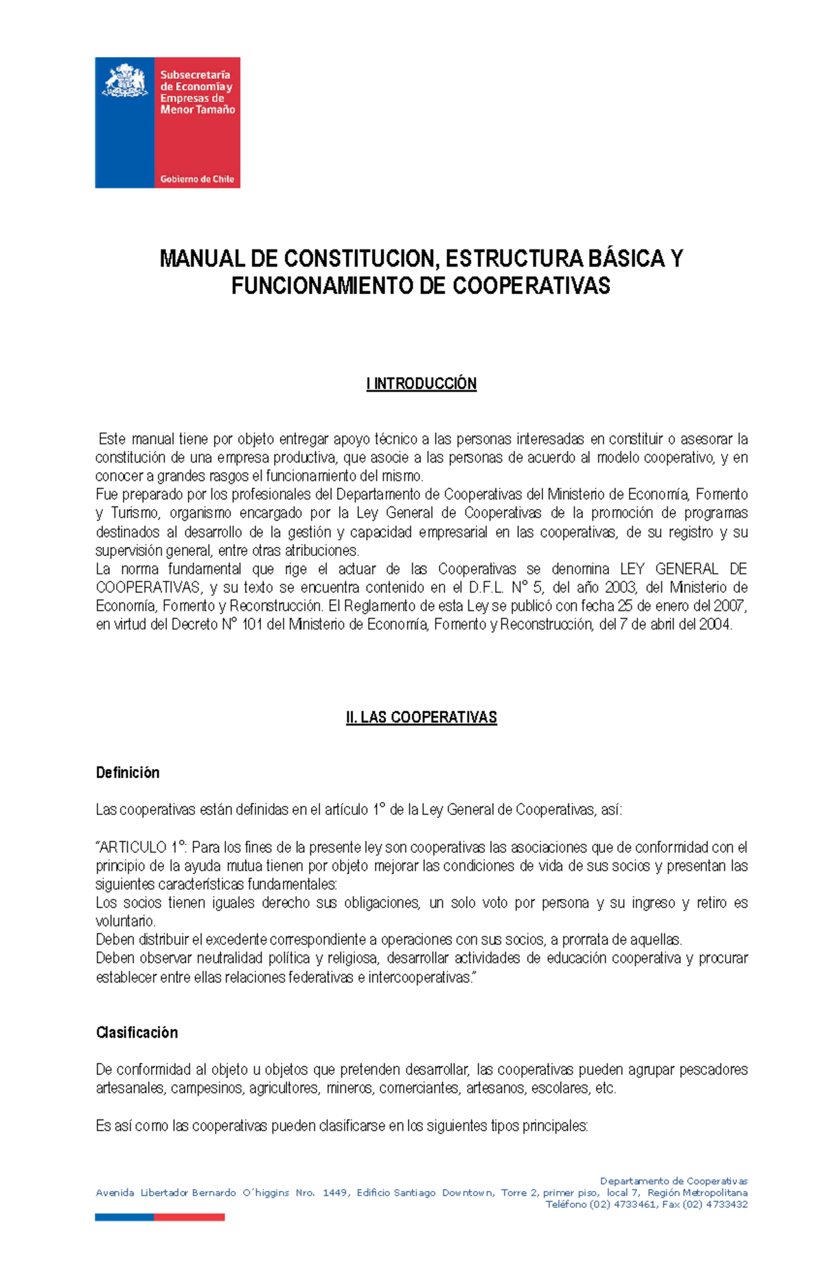 Manual DE Constitucion DE Cooperativas - - Studocu