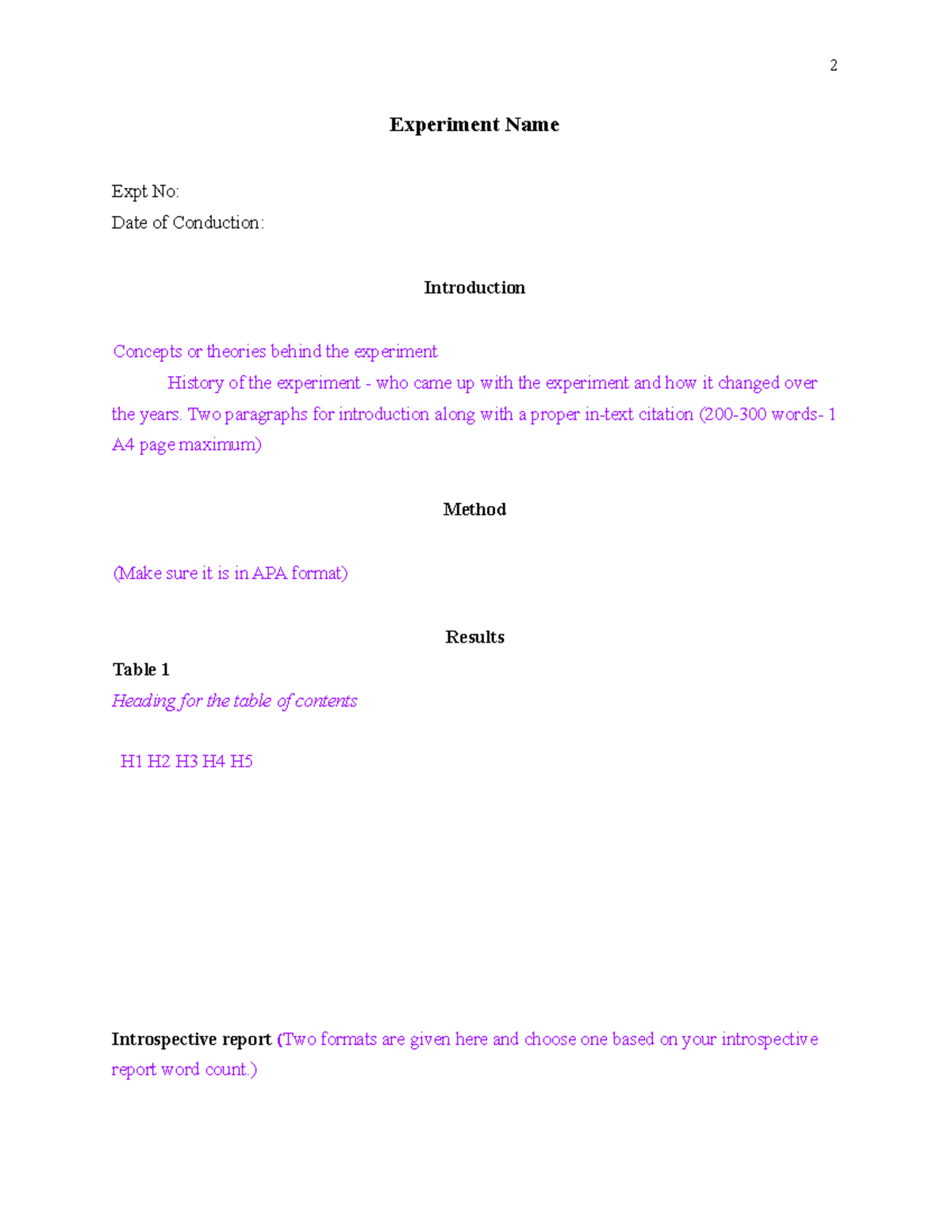 Report format - 2 Experiment Name Expt No: Date of Conduction ...