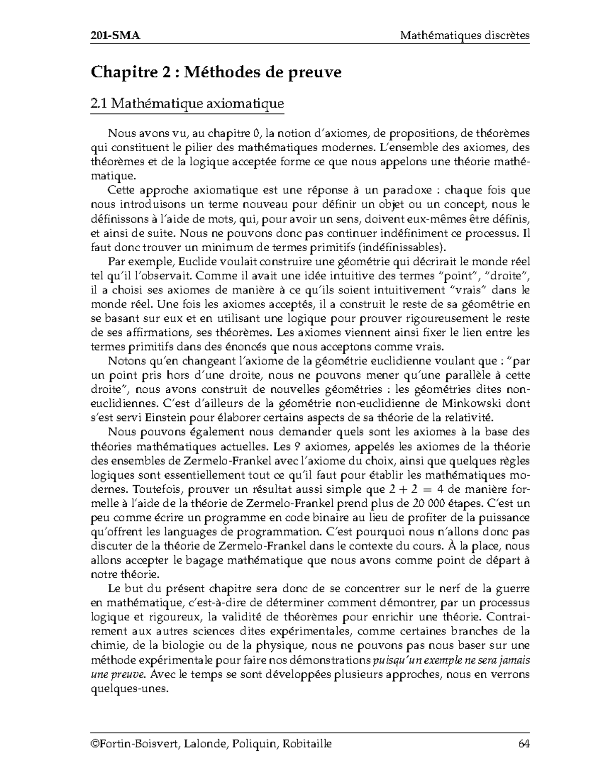 H22 SMA Preuves - notes - Chapitre 2 : M ́ethodes de preuve 2 Math ...