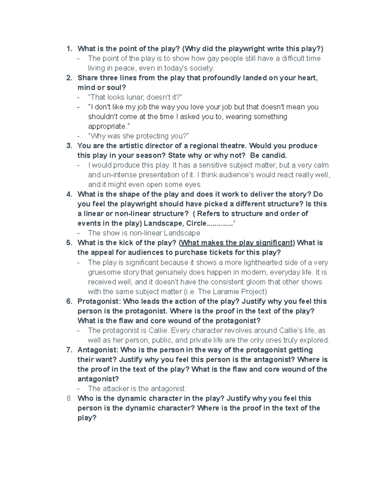 Stop Kiss Analysis - What is the point of the play? (Why did the ...