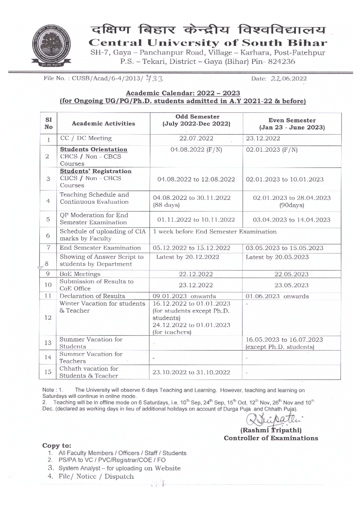 Academic-Calendar-2022-23 - B Voc (retailing and logistics) - Studocu