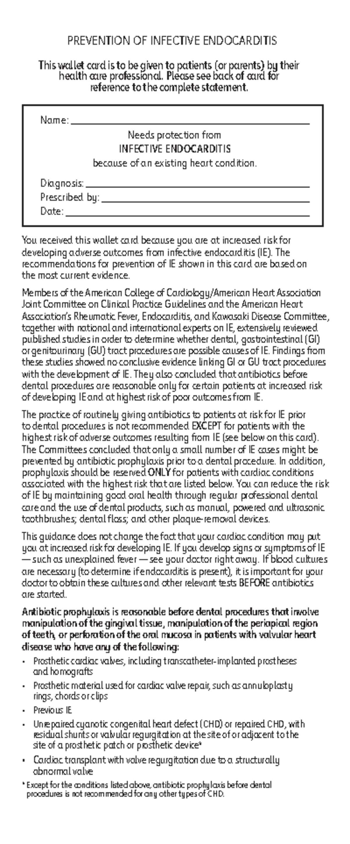 acerto vascular anatomico - PREVENTION OF INFECTIVE ENDOCARDITIS This ...