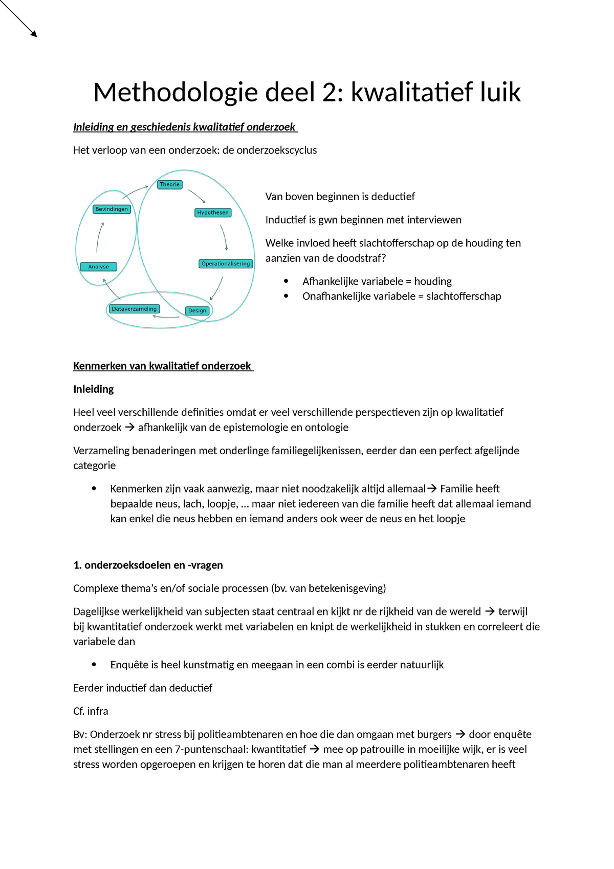 Metho 2 Kwalitatief Deel Notities - Methodologie Deel 2: Kwalitatief ...