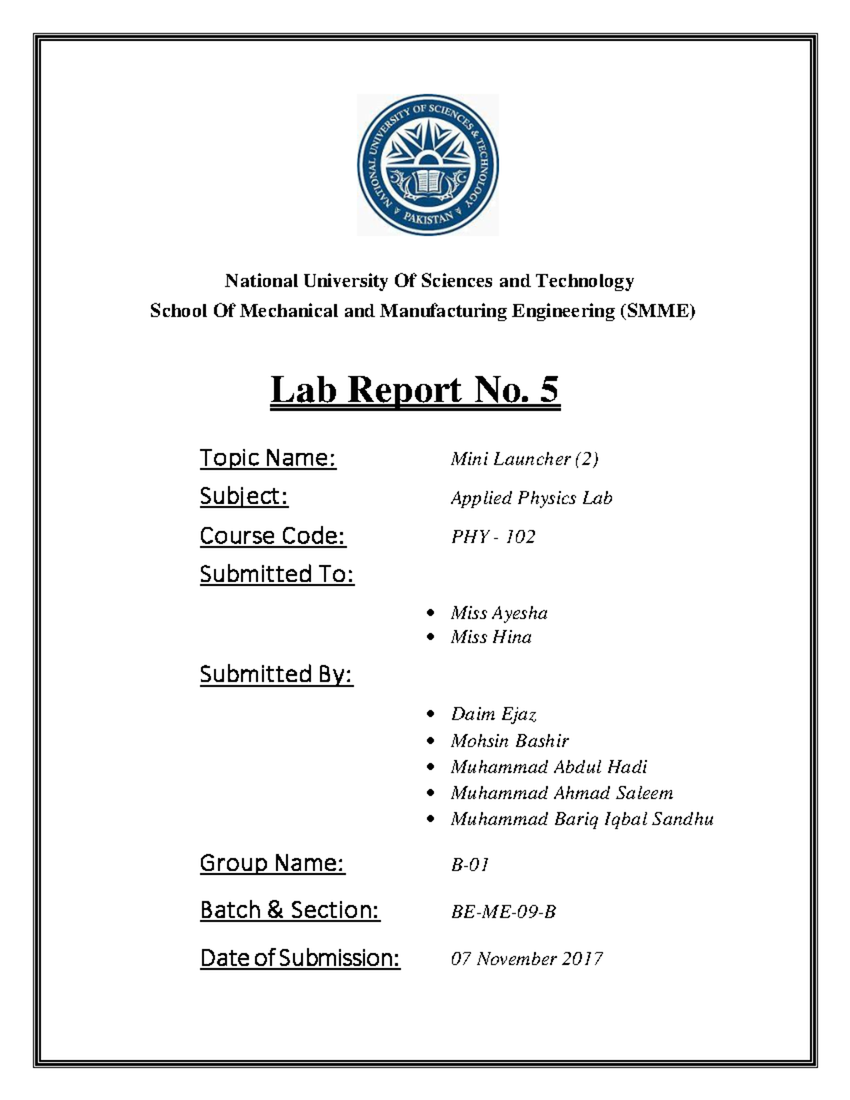 lab-5-mini-launcher-2-sdfsdfsdf-national-university-of-sciences