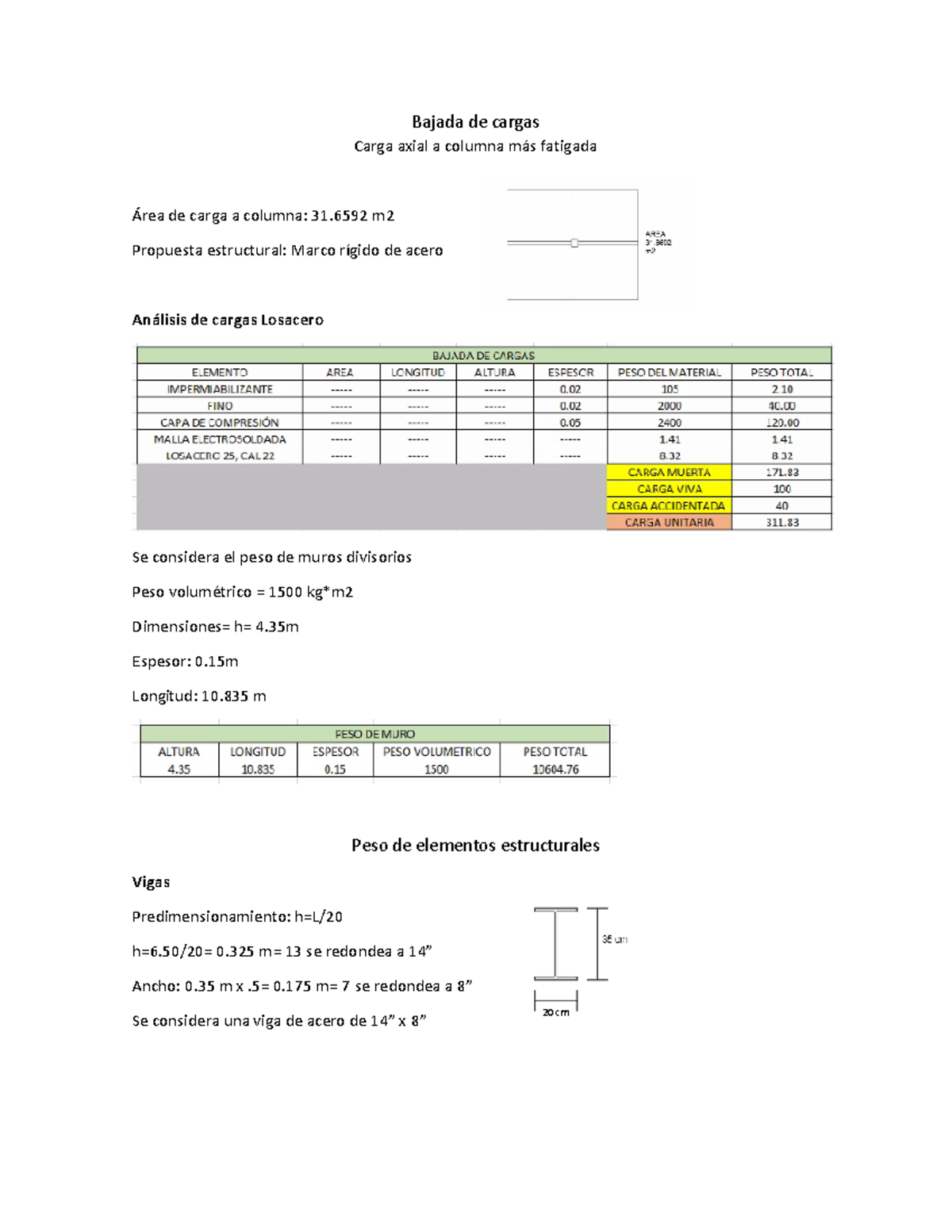 Bajada de cargas del edificio dos resumen - Diseño Arquitectonico ...