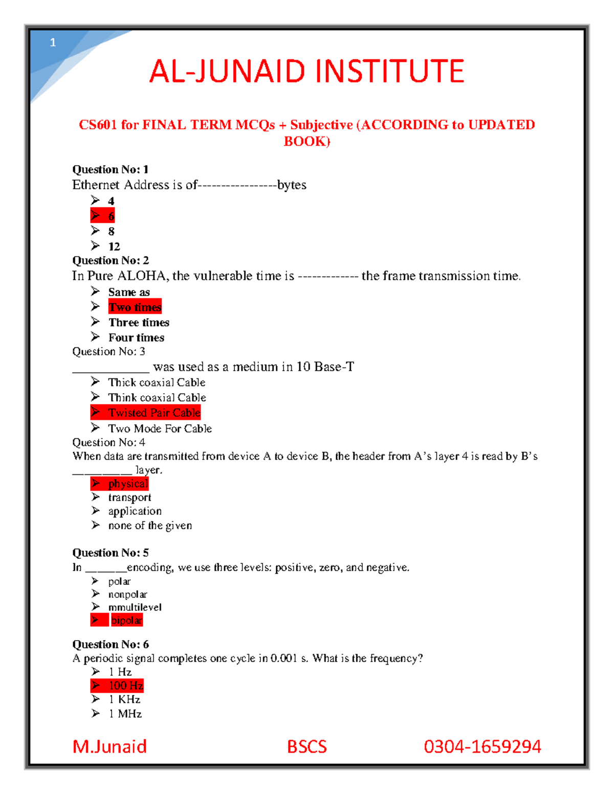 cs604 final term papers by junaid