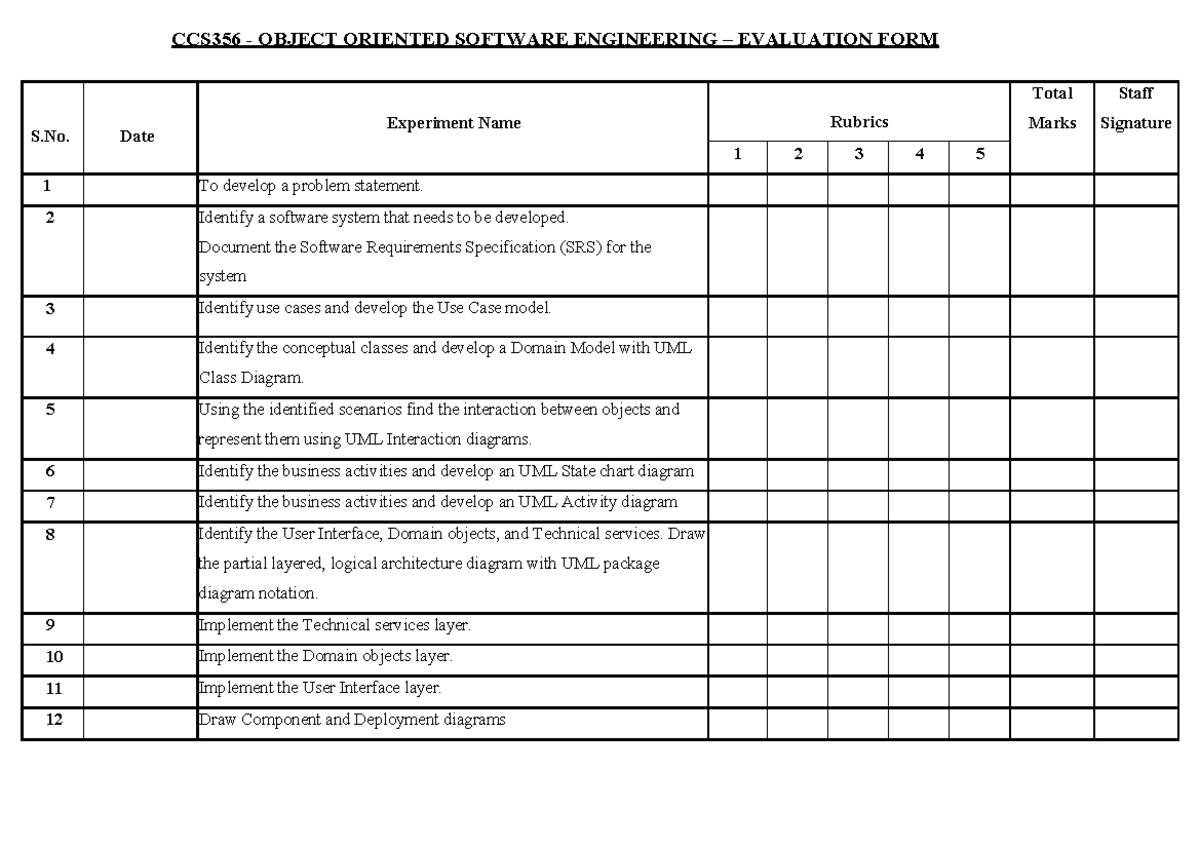 CCS356-OOSE LAB - MATERIAL - CCS356 - OBJECT ORIENTED SOFTWARE ...