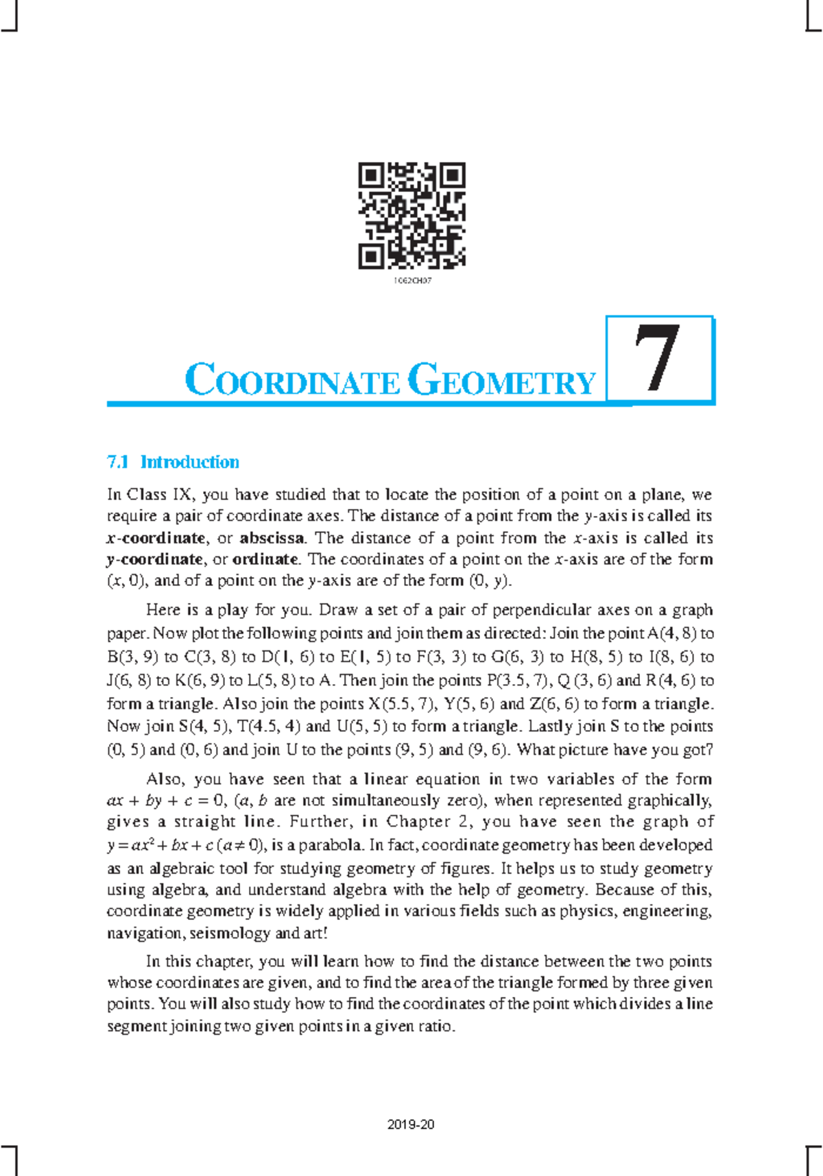 Ncert Class 10 Math Chapter 7 - COORDINATE GEOMETRY 155 7 ####### 7 ...