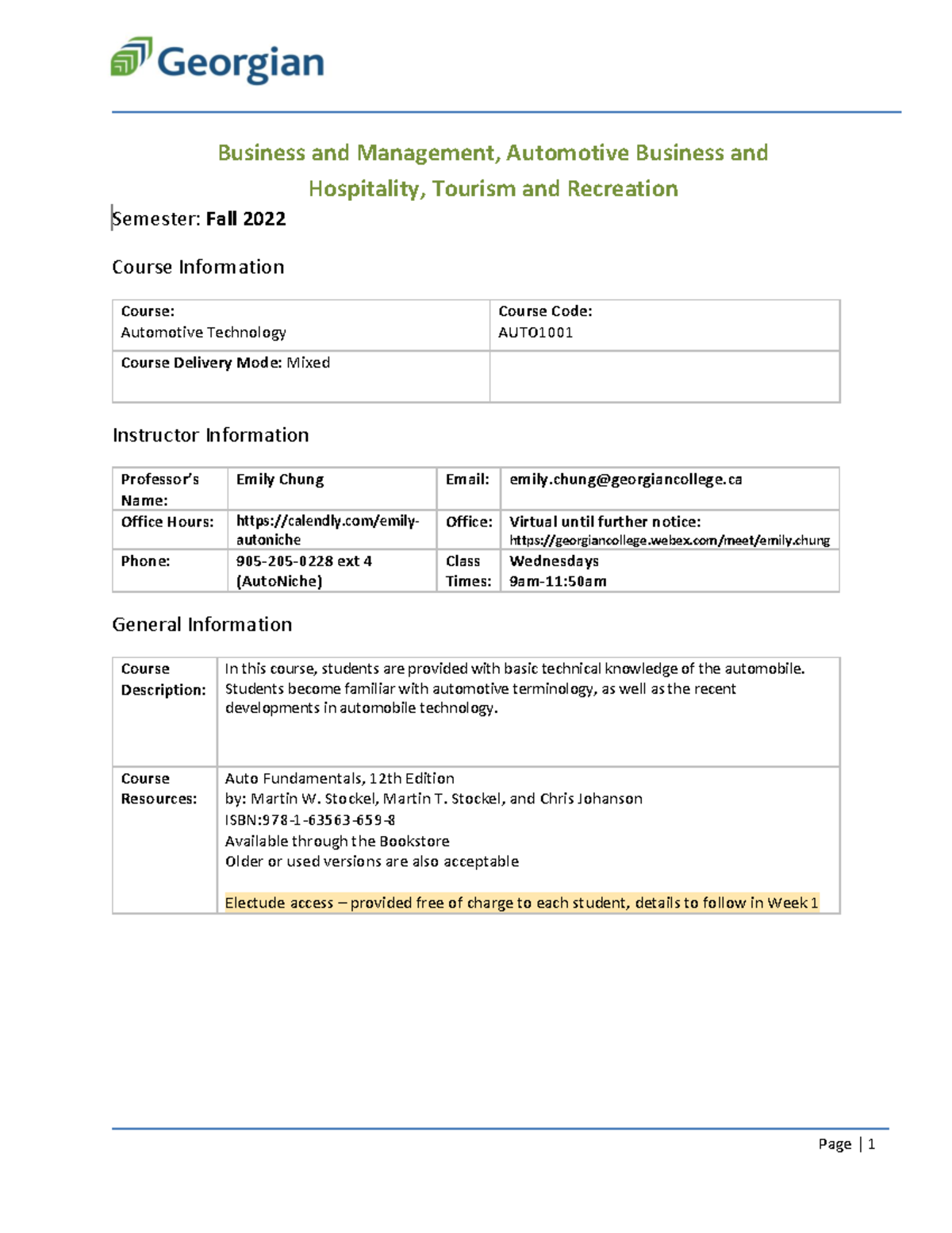 Auto tech - qsr3wr34wr - Semester: Fall 2022 Course Information Course ...