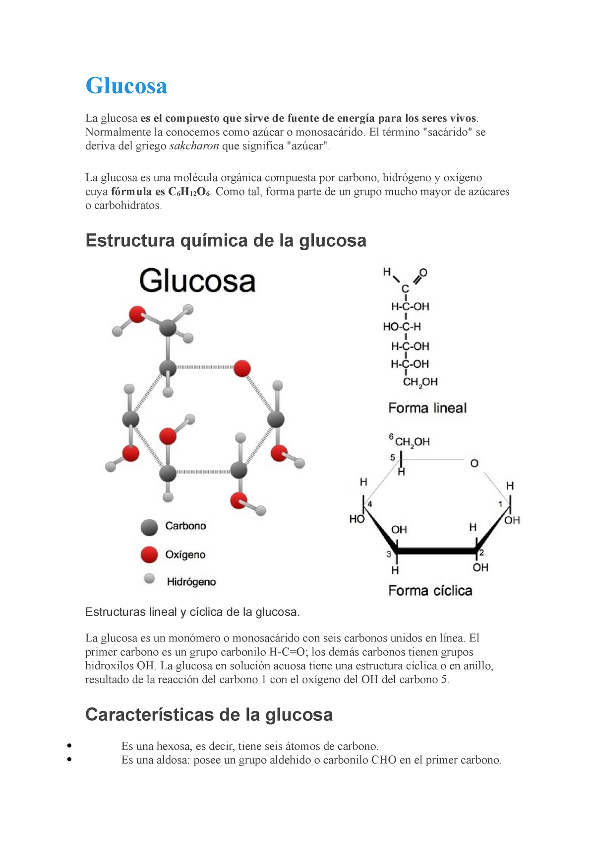 Glucosa - Glucosa La Glucosa Es El Compuesto Que Sirve De Fuente De ...