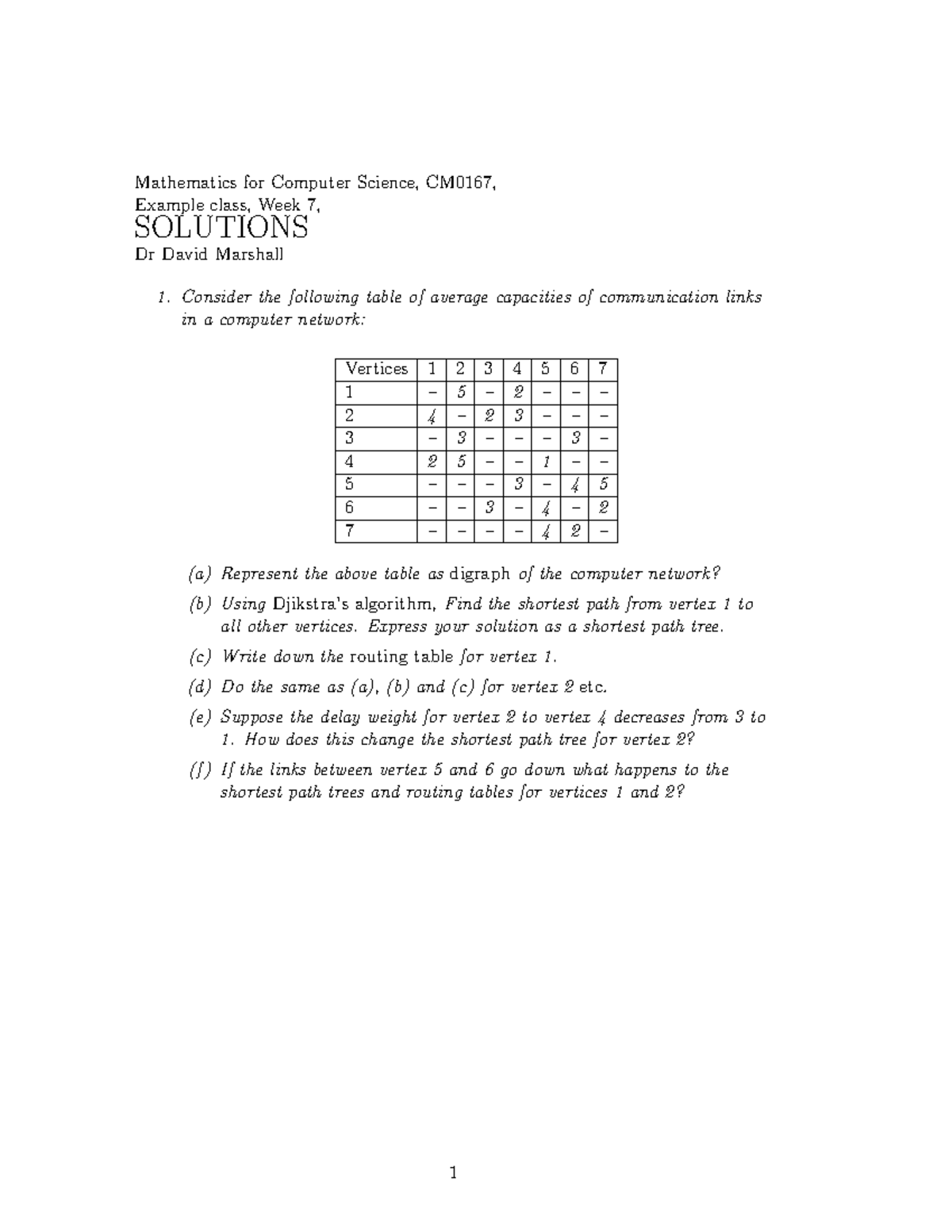 CM0167 Example Class Week 7 Solutions - Mathematics for Computer ...