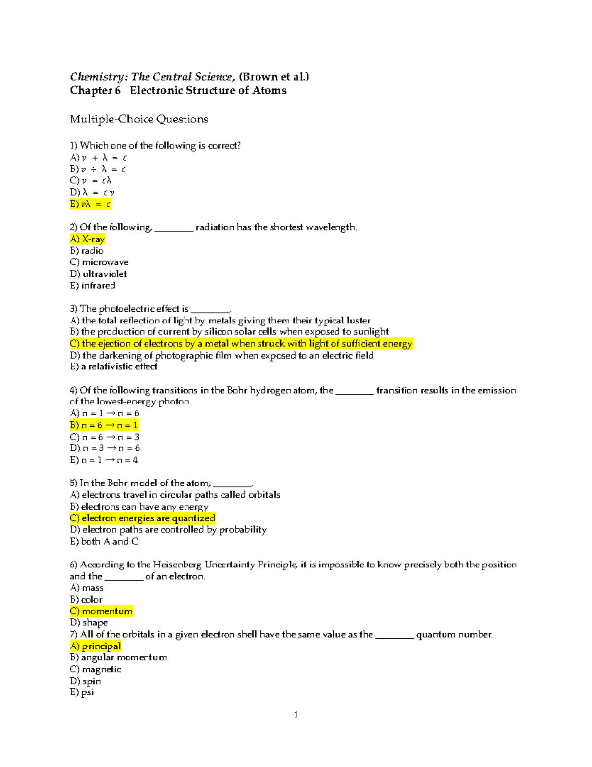 Homework 6 For Chemestry Studocu