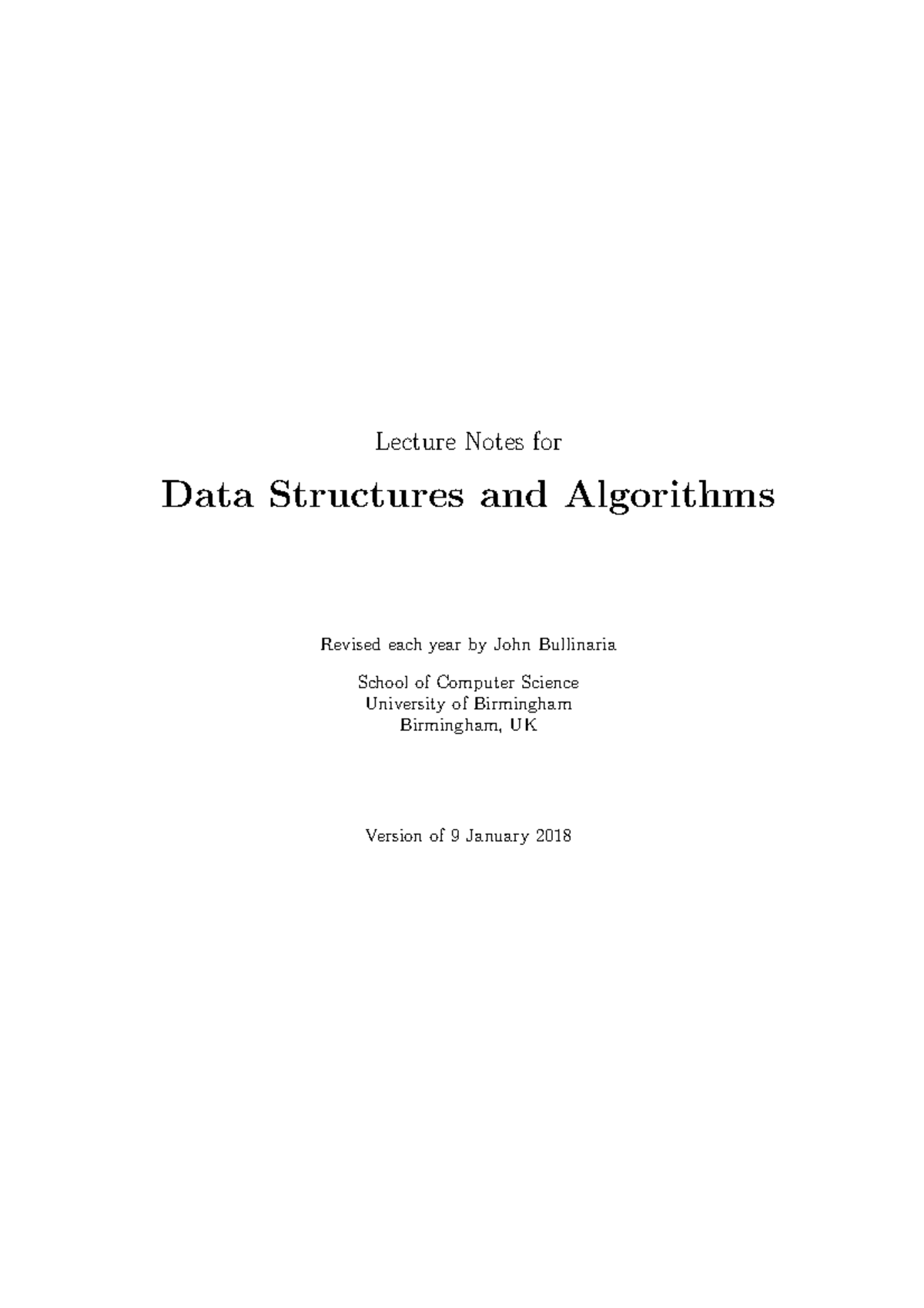 Data Structure And Algorithms - Lecture Notes For Data Structures And ...