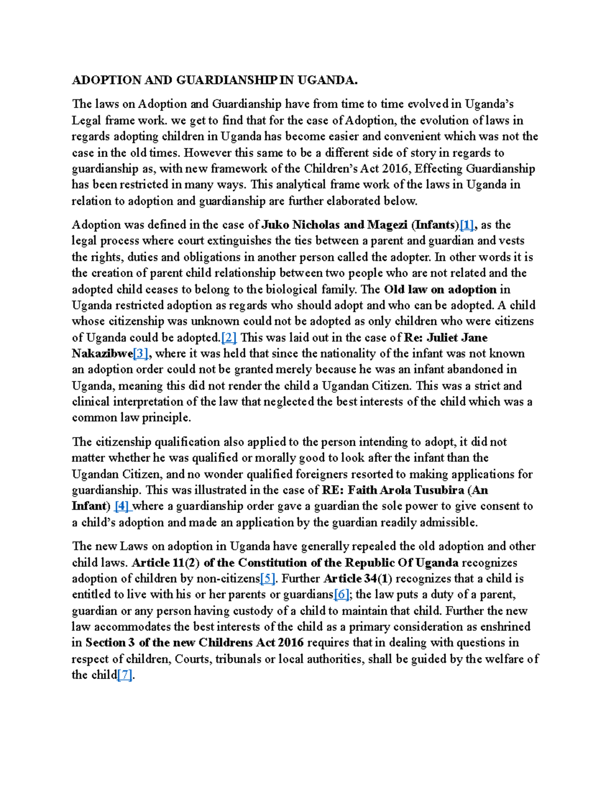 Adoption AND Guardianship IN uganda ADOPTION AND GUARDIANSHIP IN