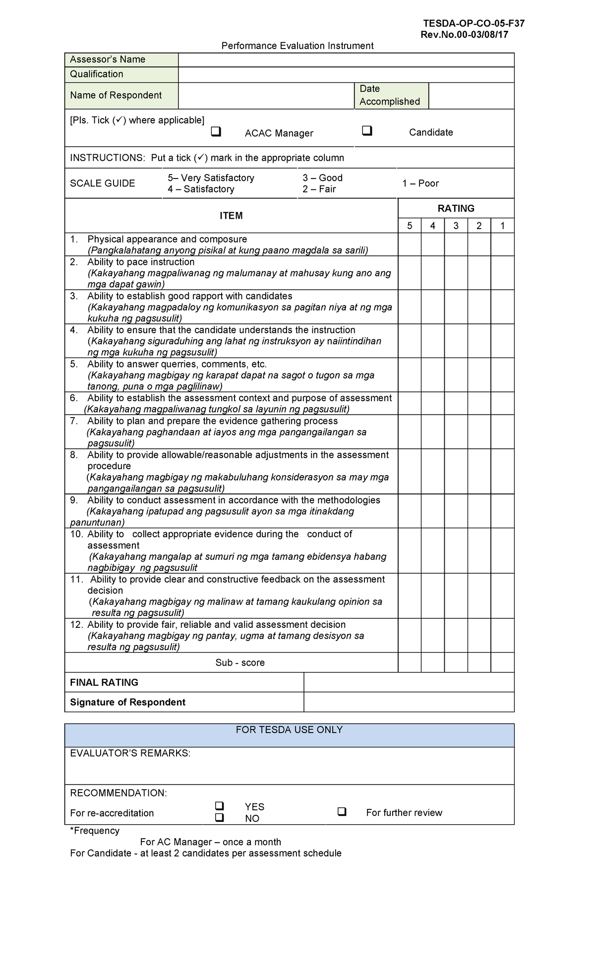 PEI - COMPUTER NETWORKING - TESDA-OP-CO-05-F Rev.No-03/08/ Performance ...