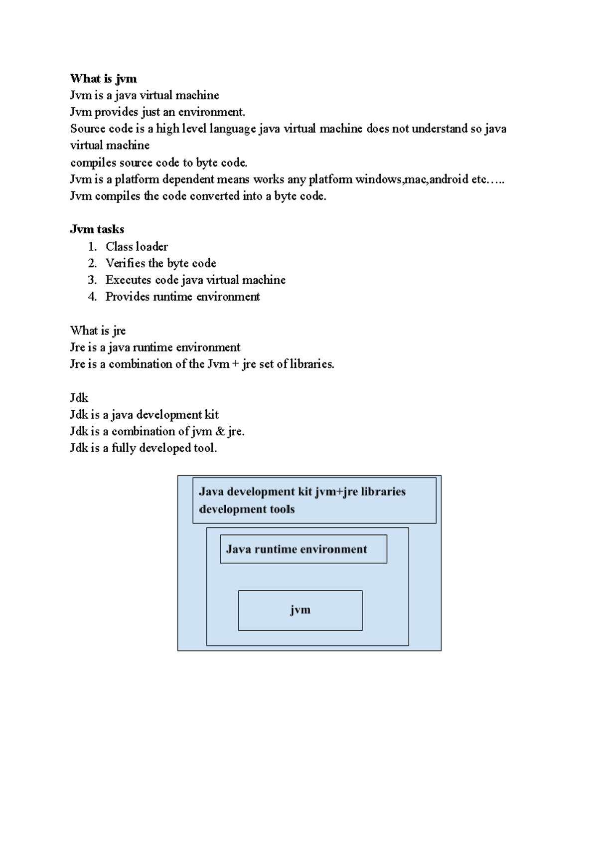 Java notes - Java - What is jvm Jvm is a java virtual machine Jvm ...