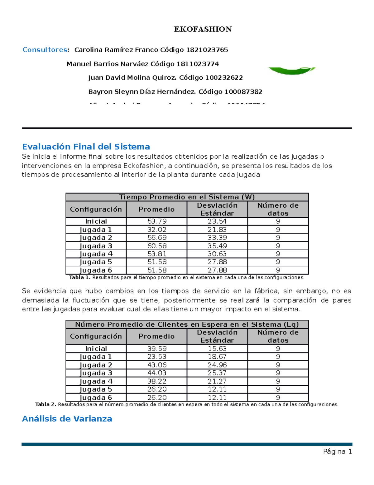 Tercera Entrega Simulación - Evaluación Final Del Sistema Se Inicia El ...