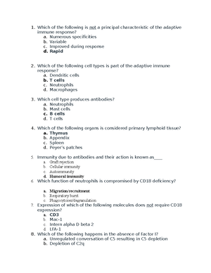 Immunology Exam 1 - Innate Immune System Notes - Exam 1 Vaccination o ...