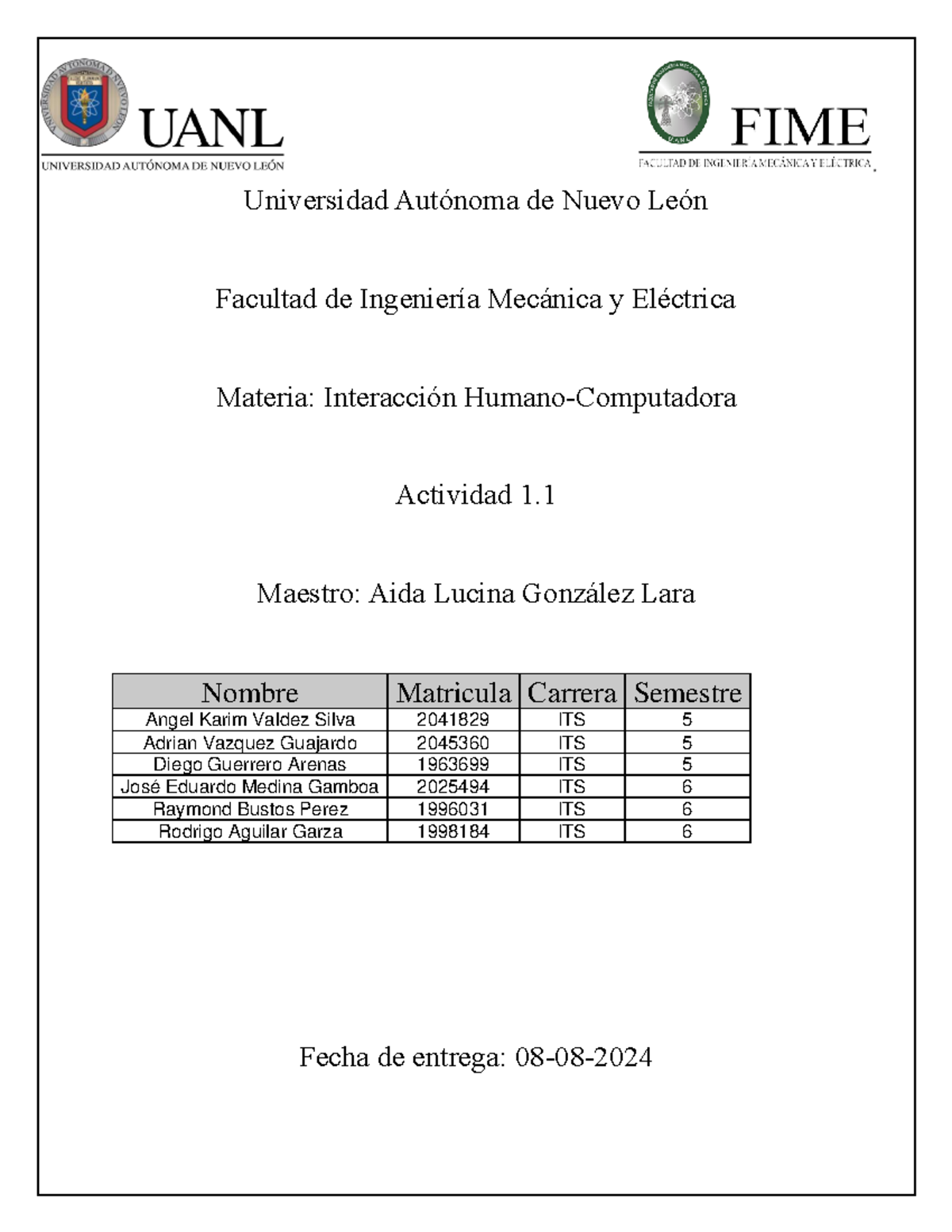 Actividad 1 2025494 - Universidad Autónoma de Nuevo León Facultad de ...