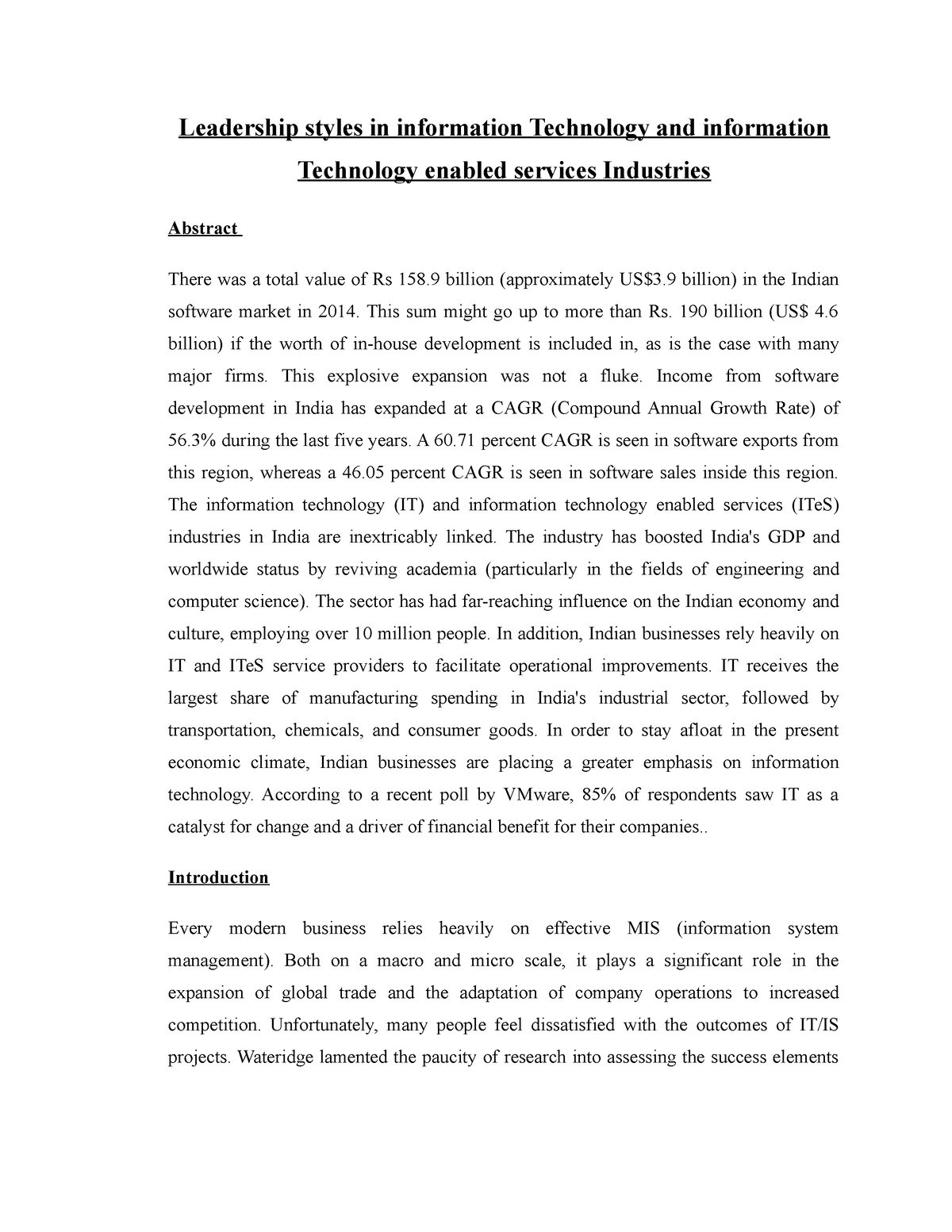 Chapter 2 - Leadership Styles In Information Technology And Information ...