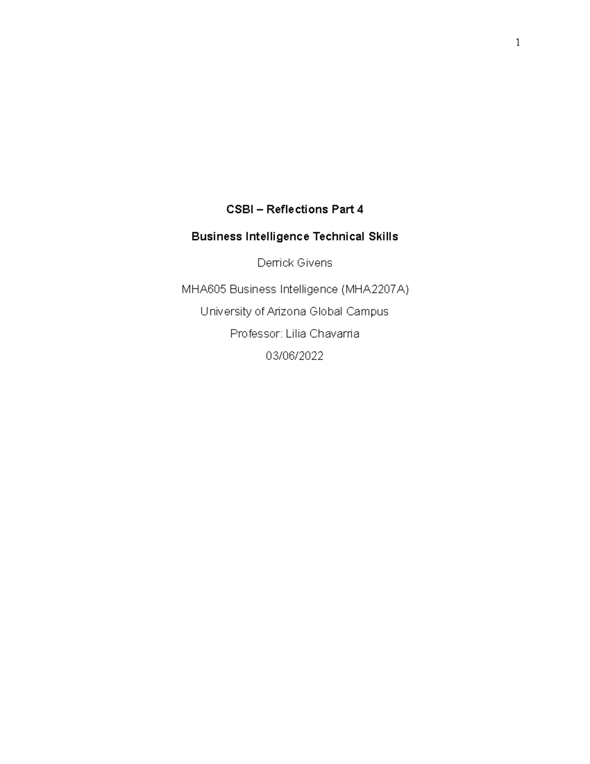 CSBI Reflections Part 4 of 6 Journal Derrick Givens - CSBI ...