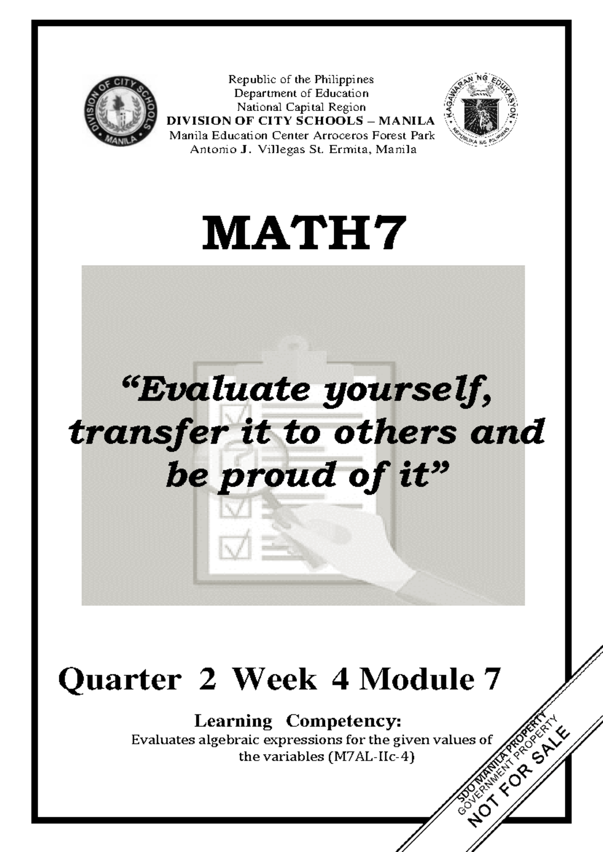 Math7 Quarter 2 Module 7 - Republic of the Philippines Department of ...