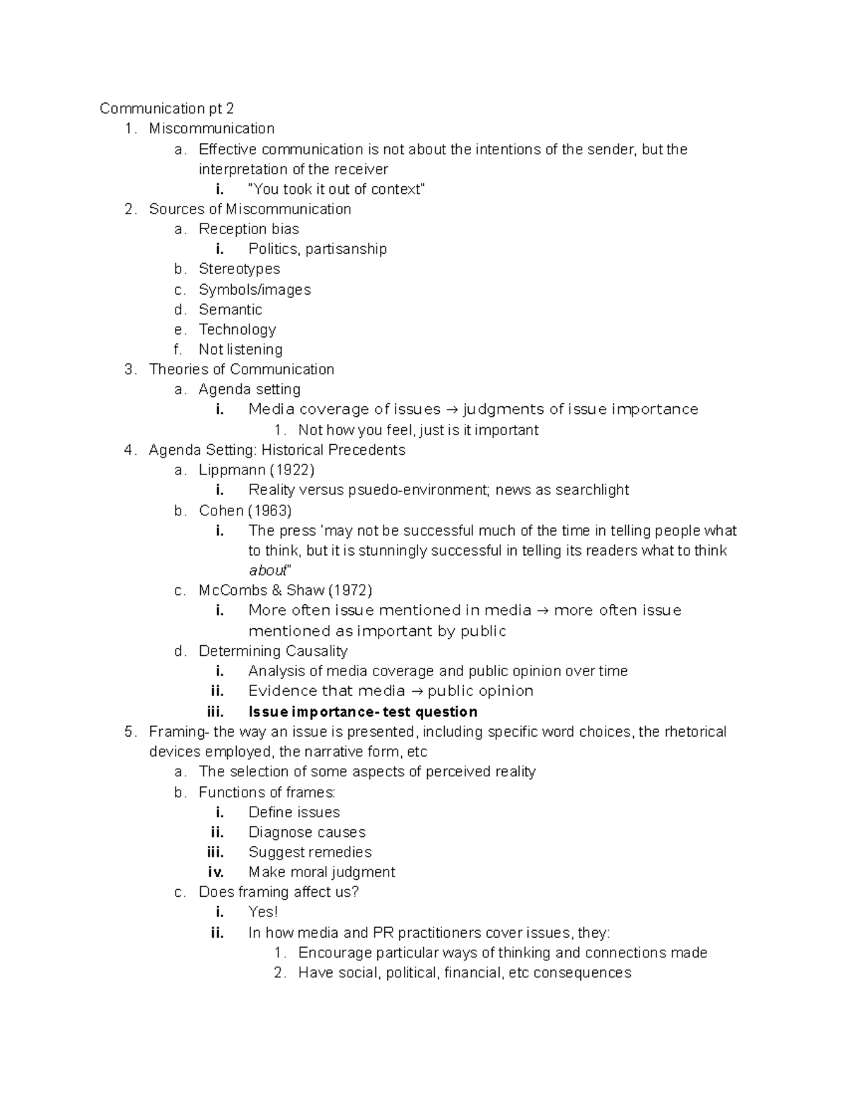 Communication Models Continued - Communication pt 2 1. Miscommunication ...