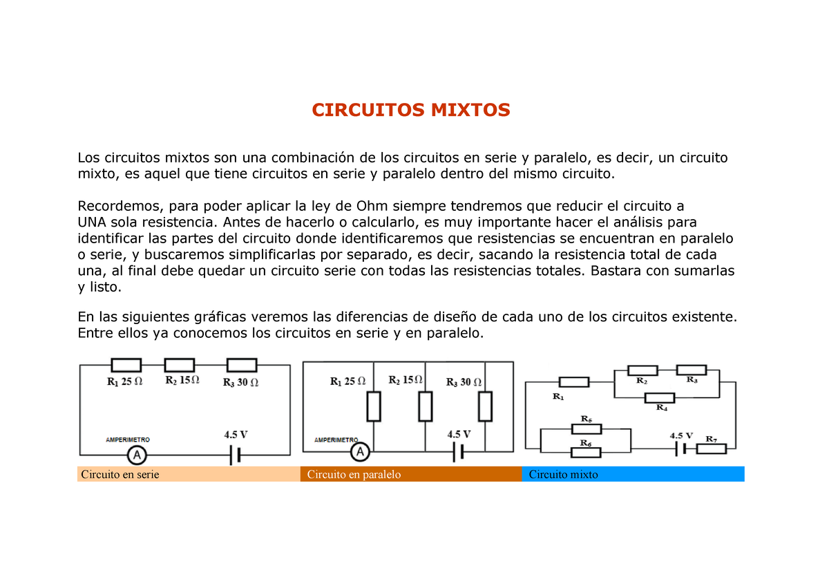 Circuitos Mixtos - Disfruta - CIRCUITOS MIXTOS Los Circuitos Mixtos Son ...