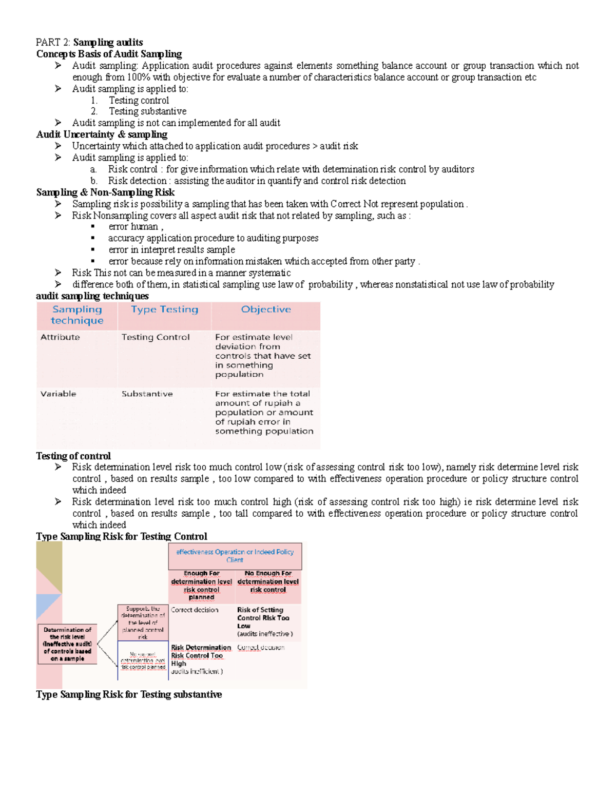 PART 2 - PART 2: Sampling audits - PART 2: Sampling audits Concepts ...