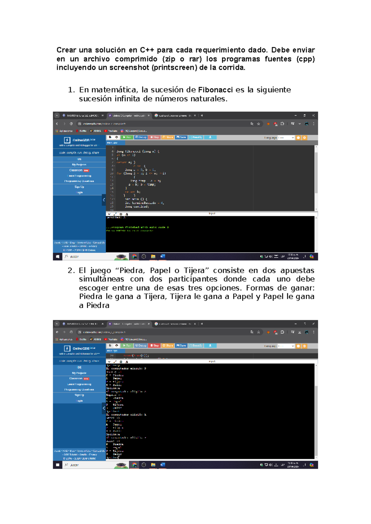 Tarea 5.2. Ejercicios Unidad V (fotos) - Crear una solución en C++ para ...