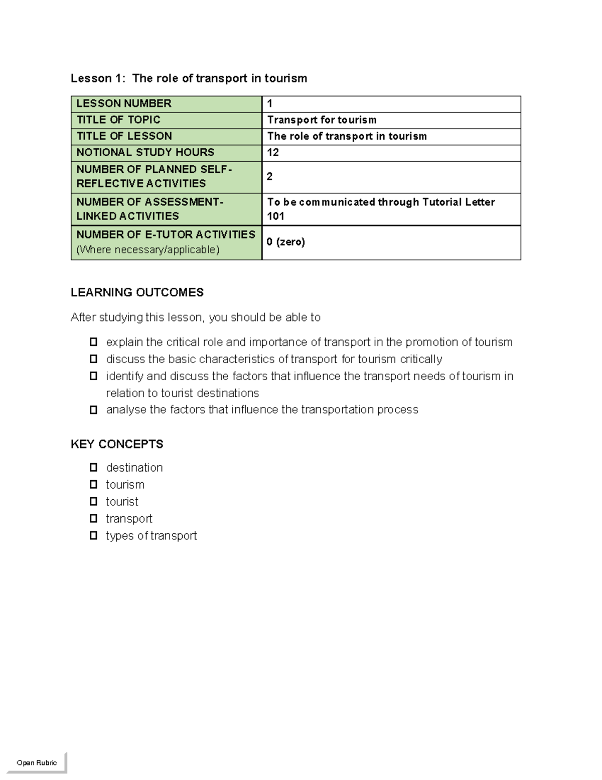 trt2601-lesson-1-role-of-transport-for-tourism-lesson-1-the-role-of